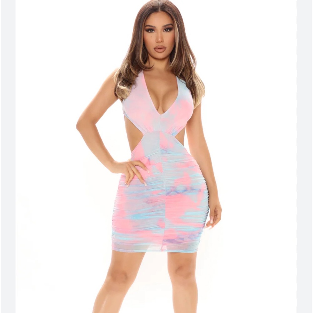 All over him tie die dress